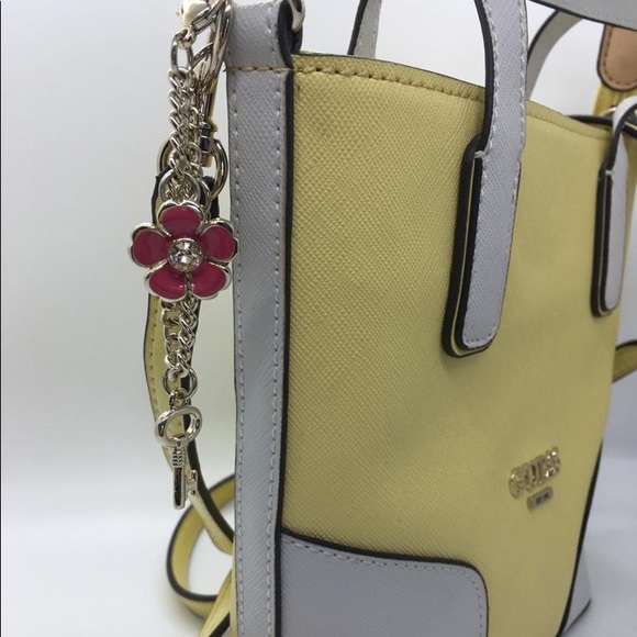 Yellow and White Guess Mini Crossbody Bag - Picture 7 of 16
